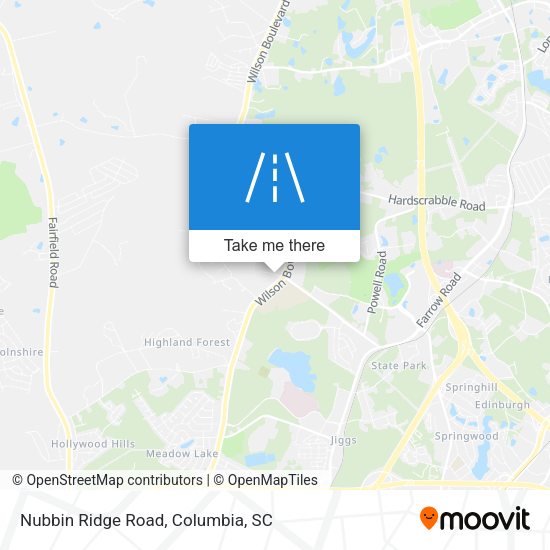 Nubbin Ridge Road map
