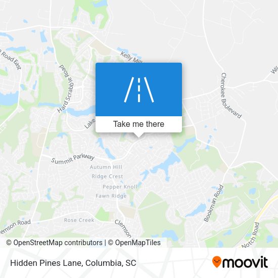 Mapa de Hidden Pines Lane