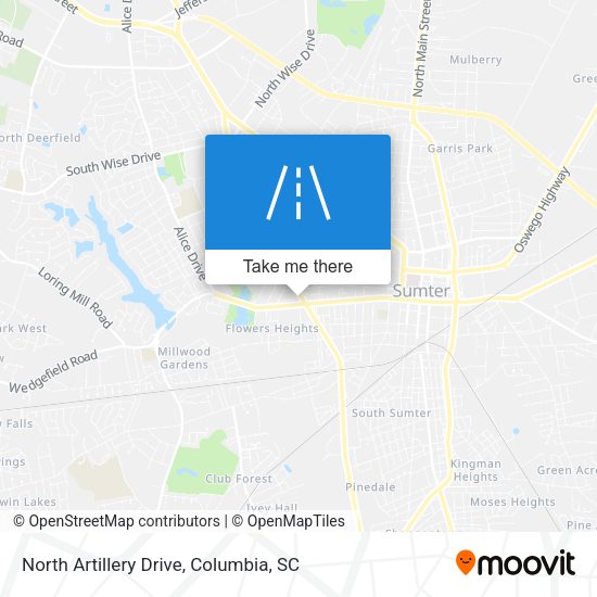 North Artillery Drive map