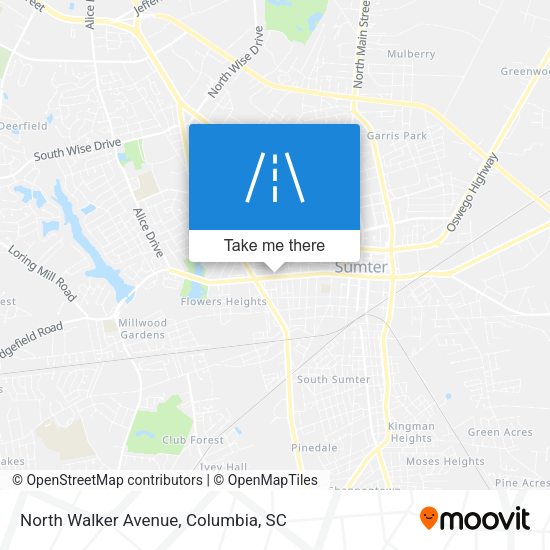 North Walker Avenue map