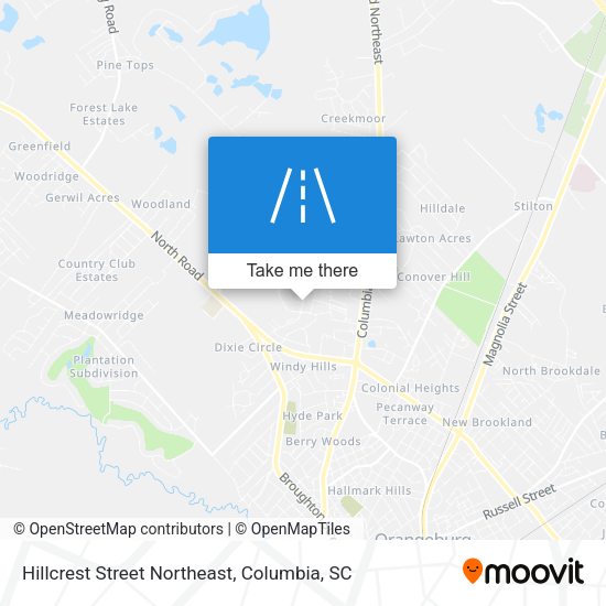 Mapa de Hillcrest Street Northeast