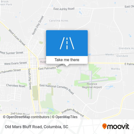 Old Mars Bluff Road map