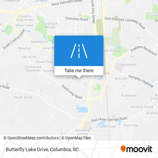 Butterfly Lake Drive map