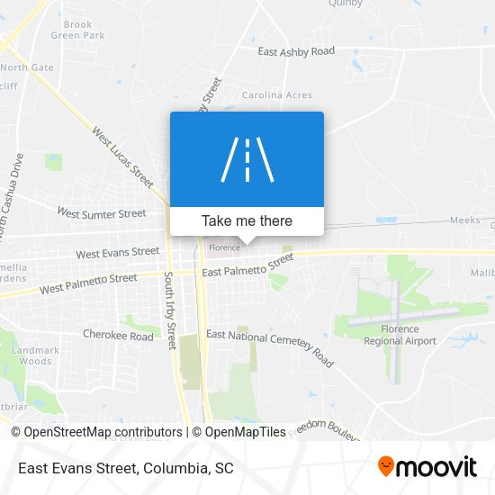 East Evans Street map