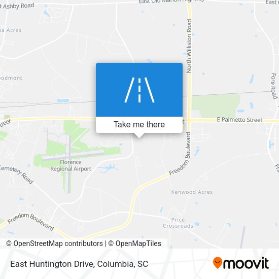 East Huntington Drive map