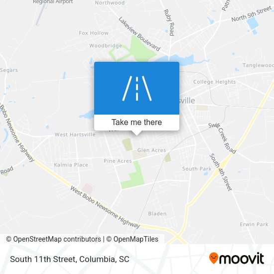 South 11th Street map