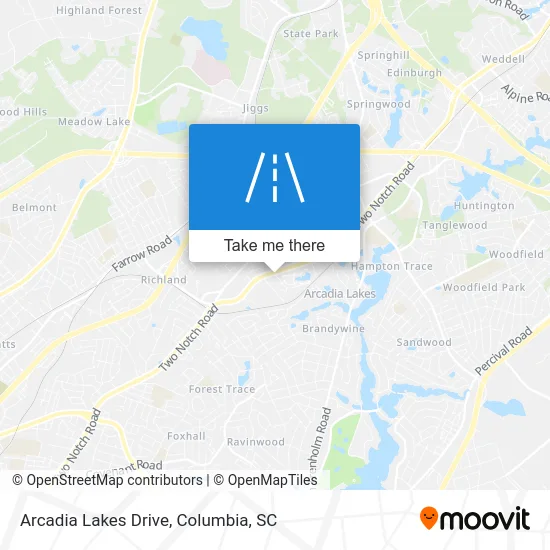 Arcadia Lakes Drive map
