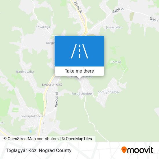 Téglagyár Köz map