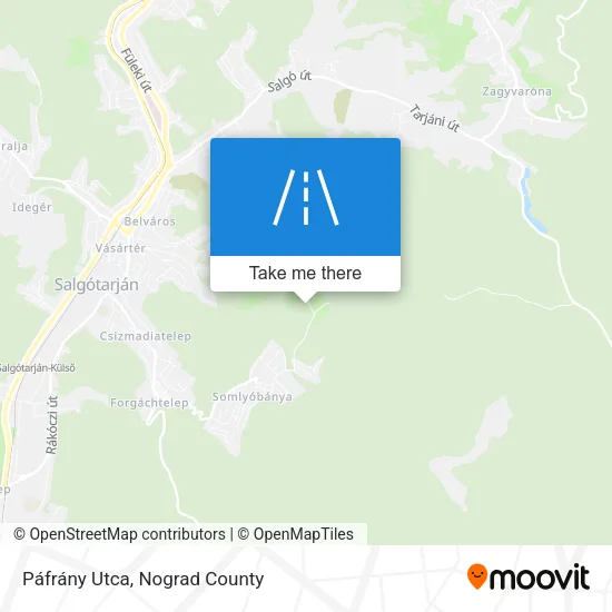 Páfrány Utca map