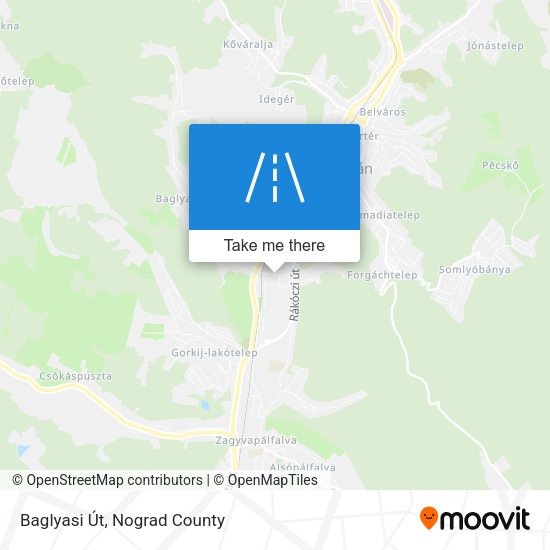 Baglyasi Út map