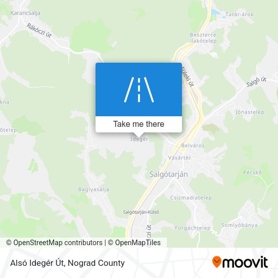 Alsó Idegér Út map