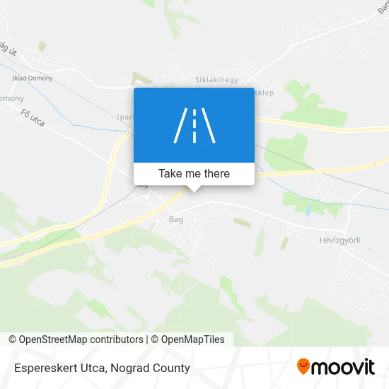 Espereskert Utca map