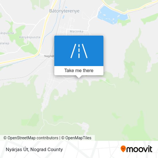 Nyárjas Út map