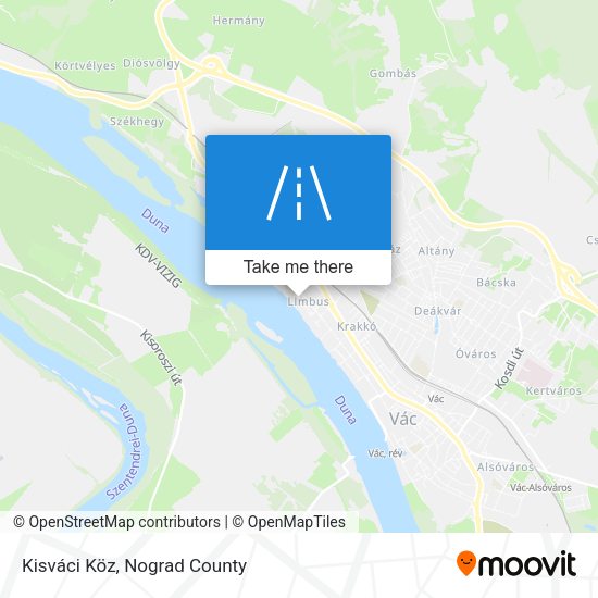 Kisváci Köz map