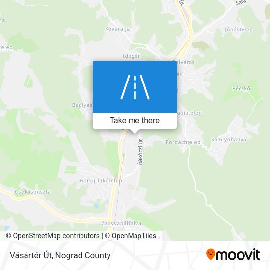 Vásártér Út map