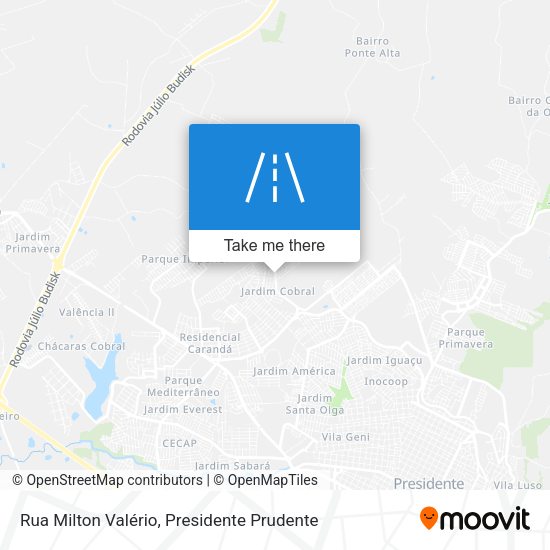 Rua Milton Valério map