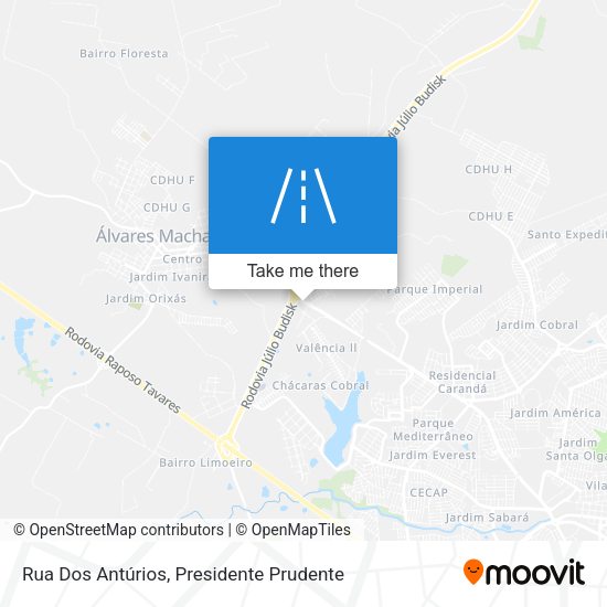 Rua Dos Antúrios map