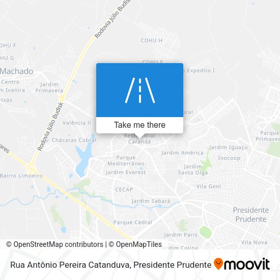 Rua Antônio Pereira Catanduva map
