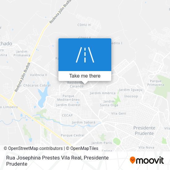 Rua Josephina Prestes Vila Real map