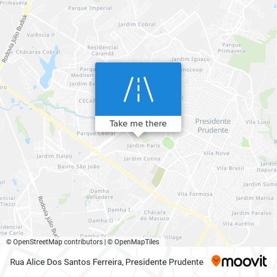 Mapa Rua Alice Dos Santos Ferreira