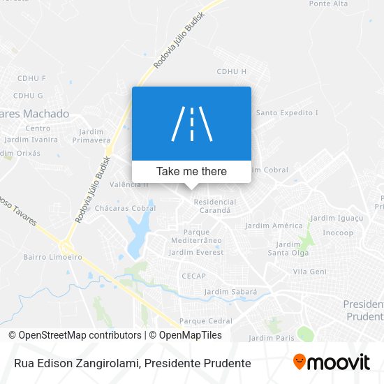 Rua Edison Zangirolami map