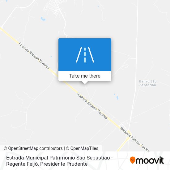 Estrada Municipal Patrimônio São Sebastião - Regente Feijó map