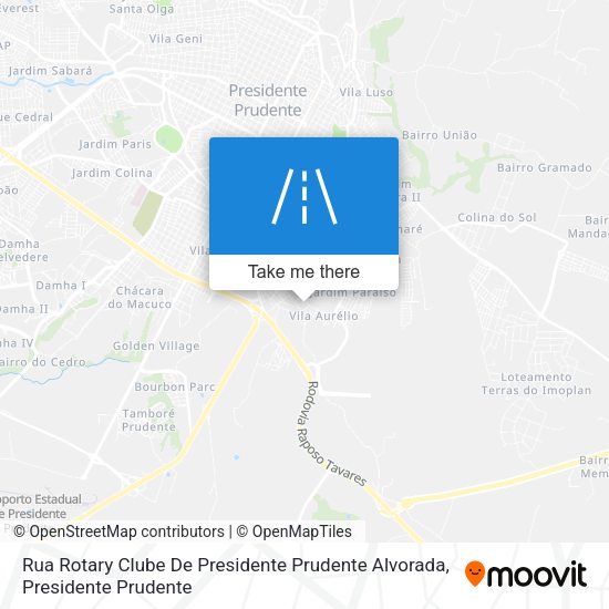 Rua Rotary Clube De Presidente Prudente Alvorada map