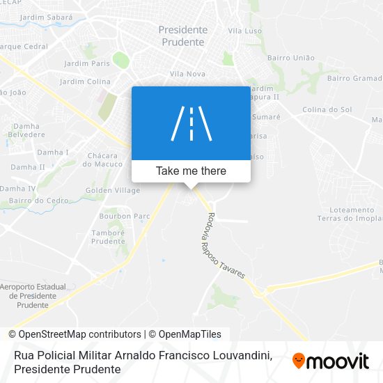 Rua Policial Militar Arnaldo Francisco Louvandini map