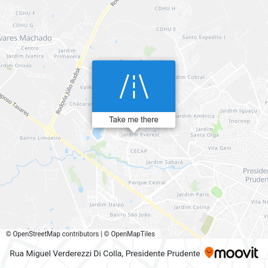 Rua Miguel Verderezzi Di Colla map