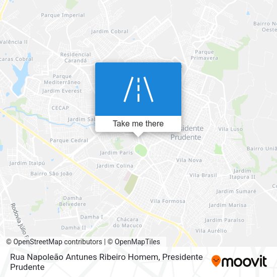 Rua Napoleão Antunes Ribeiro Homem map