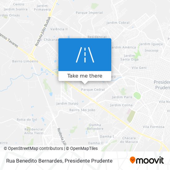 Mapa Rua Benedito Bernardes