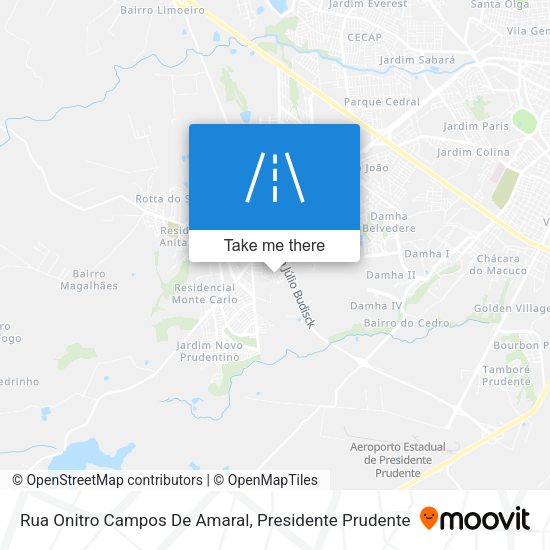 Rua Onitro Campos De Amaral map