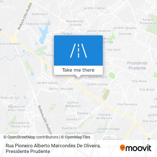 Rua Pioneiro Alberto Marcondes De Oliveira map