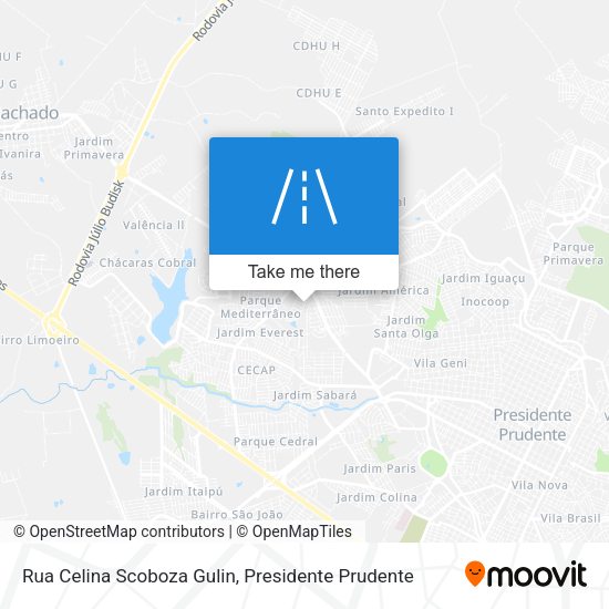 Rua Celina Scoboza Gulin map