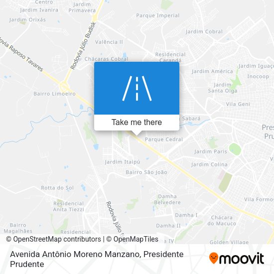 Avenida Antônio Moreno Manzano map