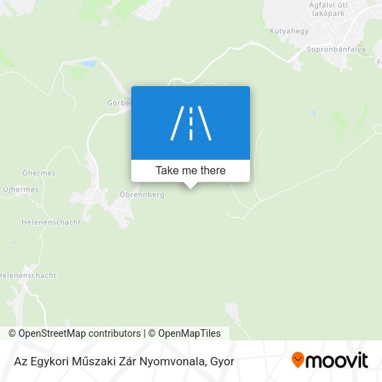 Az Egykori Műszaki Zár Nyomvonala map
