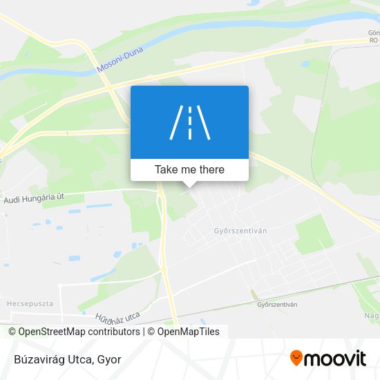 Búzavirág Utca map