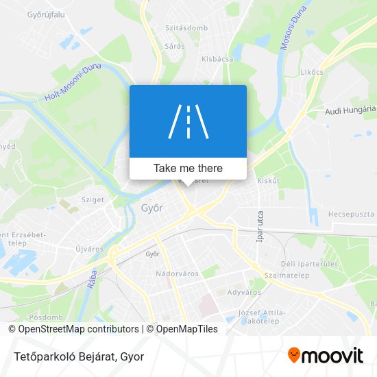 Tetőparkoló Bejárat map