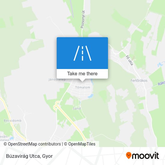Búzavirág Utca map