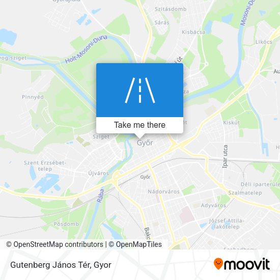 Gutenberg János Tér map