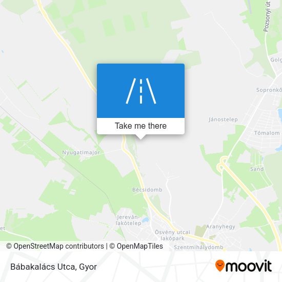 Bábakalács Utca map