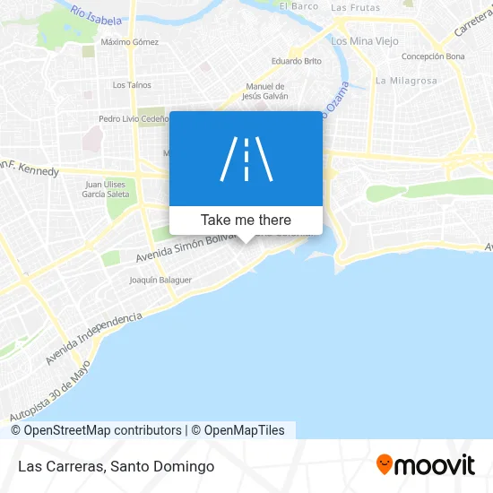 Las Carreras map
