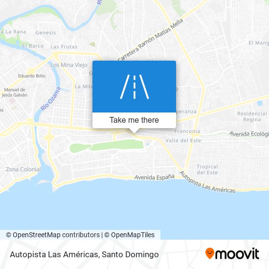 Autopista Las Américas map