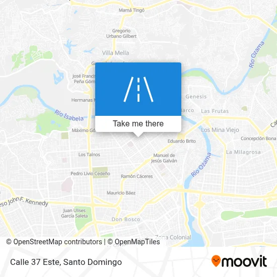 Calle 37 Este map