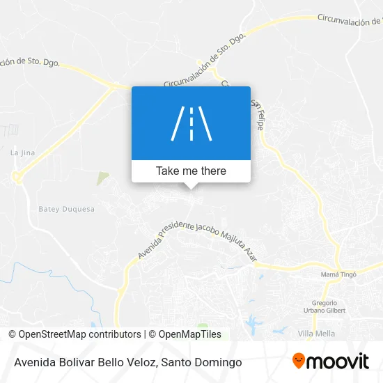 Avenida Bolivar Bello Veloz map