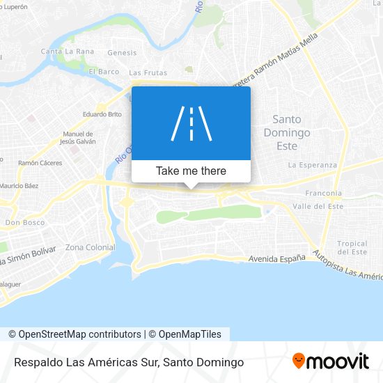 Respaldo Las Américas Sur map