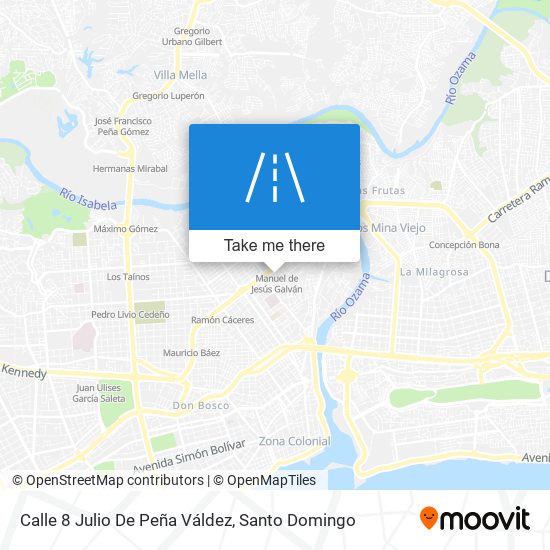 Mapa de Calle 8 Julio De Peña Váldez