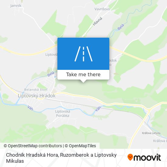 Chodník Hradská Hora map