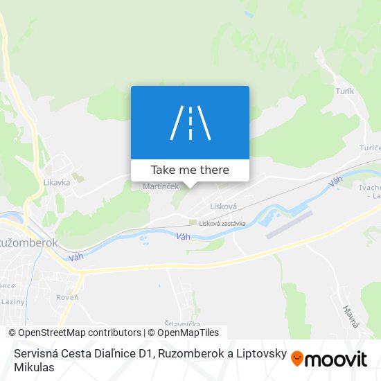 Servisná Cesta Diaľnice D1 map