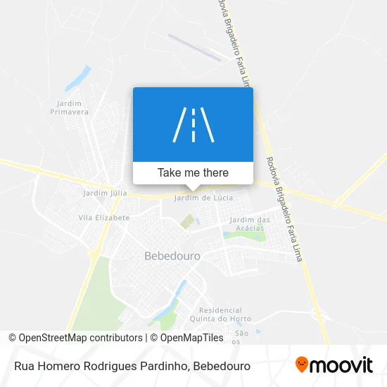 Rua Homero Rodrigues Pardinho map